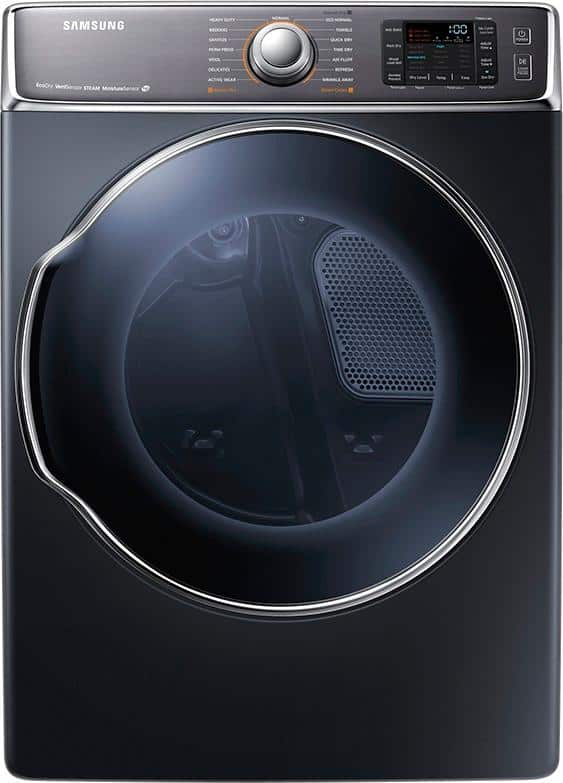 Samsung - 9.5 Cu. Ft. 15-Cycle Steam Gas Dryer - Onyx - Larger Front