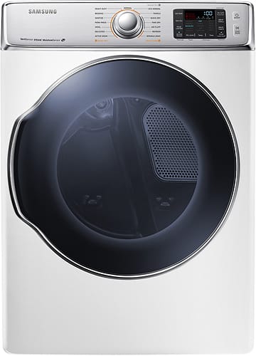 Samsung - 9.5 Cu. Ft. 15-Cycle Electric Dryer with Steam - White - Larger Front