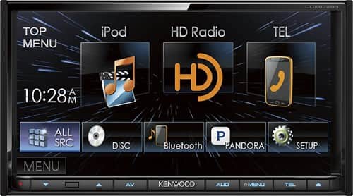 Kenwood - 6.95" - CD/DVD - Built-in Bluetooth - Built-in HD Radio - In-Dash Deck - Black - Larger Front
