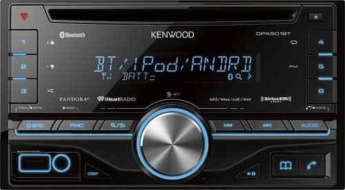 Kenwood - CD - Built-In Bluetooth - Apple® iPod®- and Satellite Radio-Ready - In-Dash Deck - Black - Larger Front