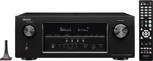 Denon - 1295W 7.2-Ch. 4K Ultra HD and 3D Pass-Through A/V Home Theater Receiver - Black - Larger Front