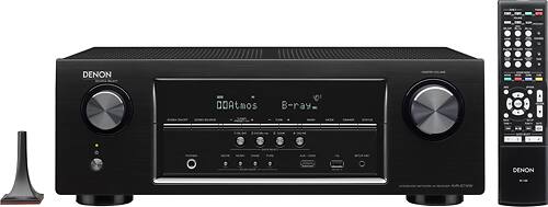Denon - 1155W 7.2-Ch. 4K Ultra HD and 3D Pass-Through A/V Home Theater Receiver - Black - Larger Front