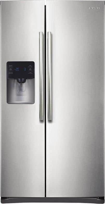 Samsung - 24.5 Cu. Ft. Side-by-Side Refrigerator with Thru-the-Door Ice and Water - Stainless Steel - Larger Front
