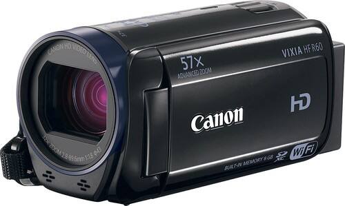 Canon - VIXIA HF R60 8GB HD Flash Memory Camcorder - Black - Angle