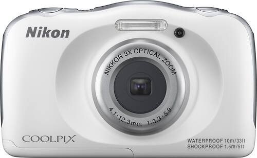 Nikon - Coolpix S33 13.2-Megapixel Digital Camera - White - Larger Front