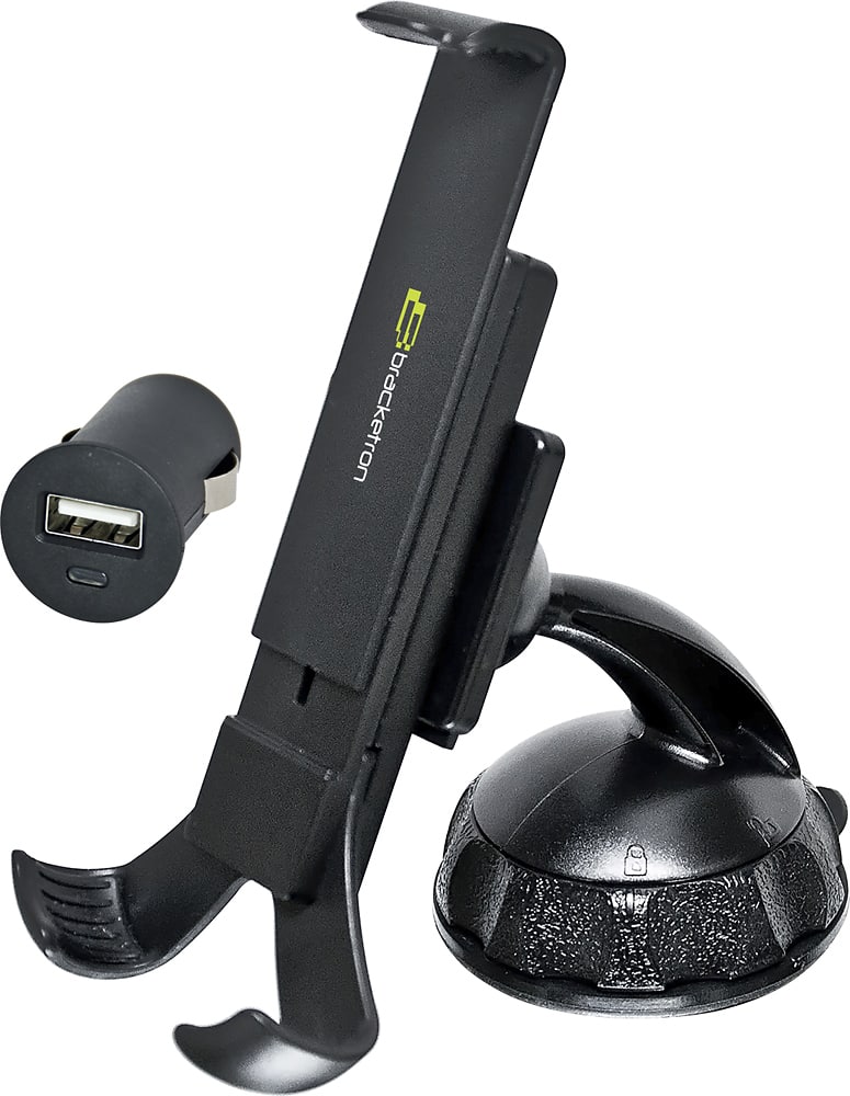 Bracketron - Xtreme Dash/Window Mount for Most Cell Phones - Black - Left Zoom