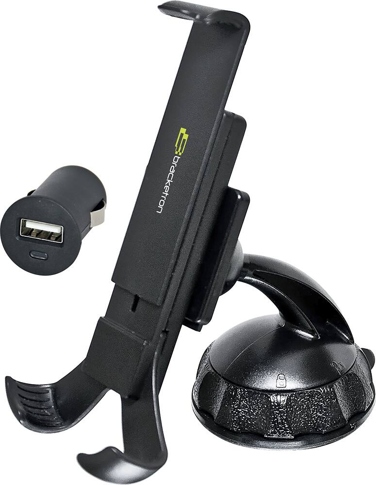 Bracketron - Xtreme Dash/Window Mount for Most Cell Phones - Black - Left Zoom