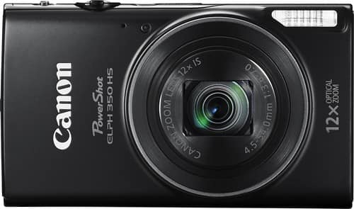 Canon - PowerShot ELPH 350 HS 20.2-Megapixel Digital Camera - Black - Larger Front