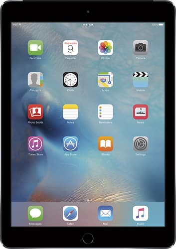 Apple® - iPad Air 2 Wi-Fi + Cellular 16GB - Space Gray - Larger Front