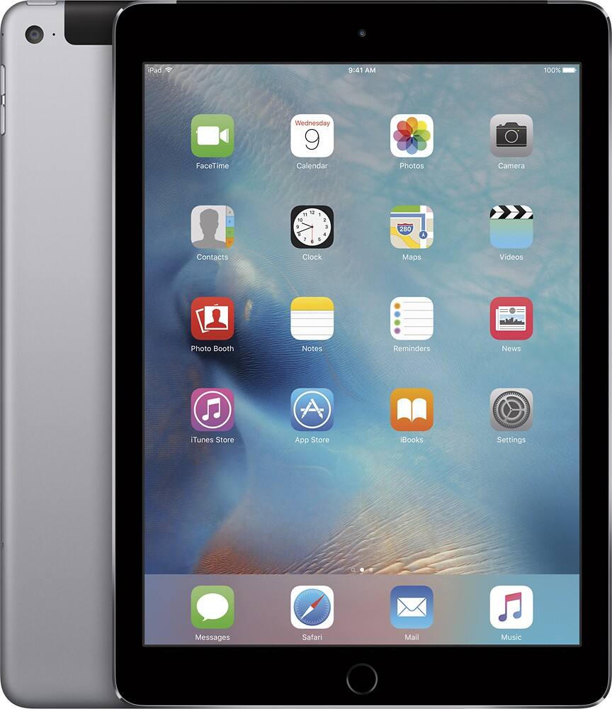 Apple iPad Air 2 9.7" 128GB Wi-Fi & GSM Unlocked Cellular Tablet with Retina Display - Space Gray or Silver - Refurbished