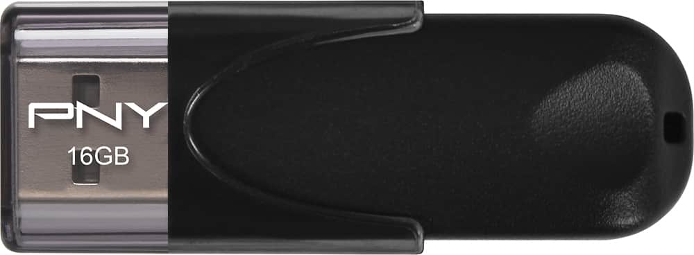 PNY - Attaché 4 16GB USB 2.0 Flash Drive - Black - Front Zoom