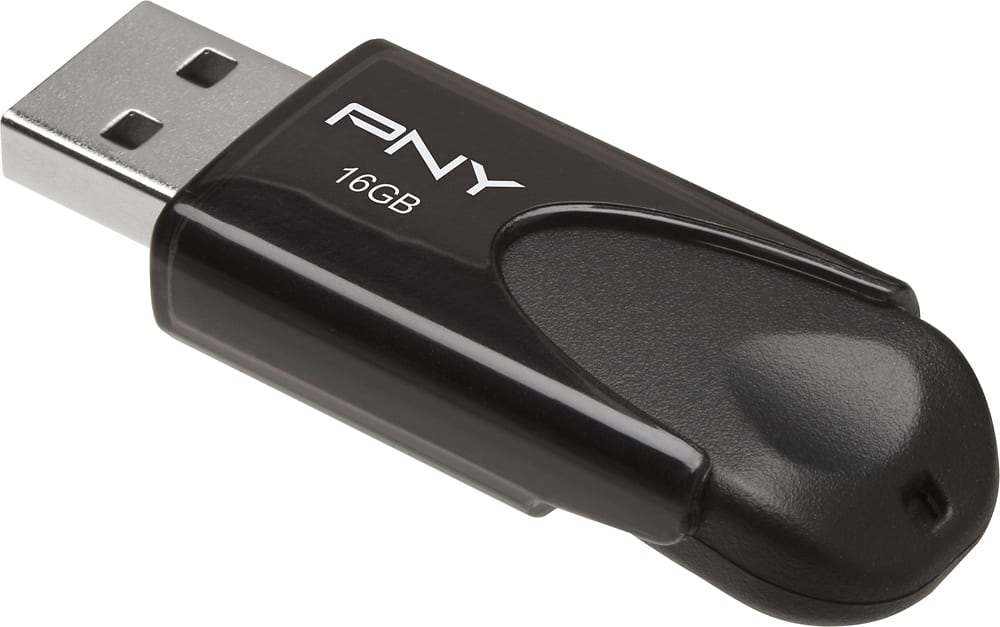 PNY - Attaché 4 16GB USB 2.0 Flash Drive - Black - AlternateView11 Zoom