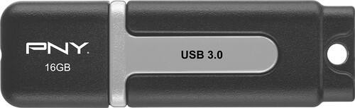 PNY - Turbo Attaché 2 16GB USB 3.0 Flash Drive - Black - Larger Front
