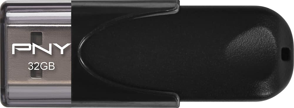 PNY - Attaché 4 32GB USB 2.0 Flash Drive - Black - Front Zoom