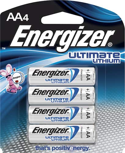 Energizer - Ultimate AA Lithium Batteries (4-Pack) - Silver - Larger Front