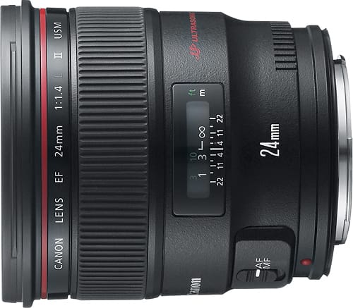 Canon - EF 24mm f/1.4L II USM Wide-Angle Lens - Black - Larger Front