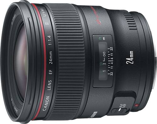 Canon - EF 24mm f/1.4L II USM Wide-Angle Lens - Black - Alternate View 1