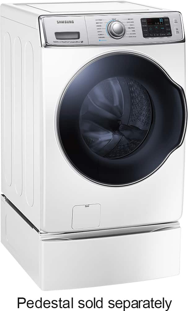 Samsung - 5.6 Cu. Ft. 15-Cycle High-Efficiency Steam Front-Loading Washer - White - Angle Zoom