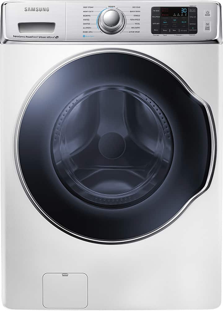 Samsung - 5.6 Cu. Ft. 15-Cycle High-Efficiency Steam Front-Loading Washer - White - Front Zoom