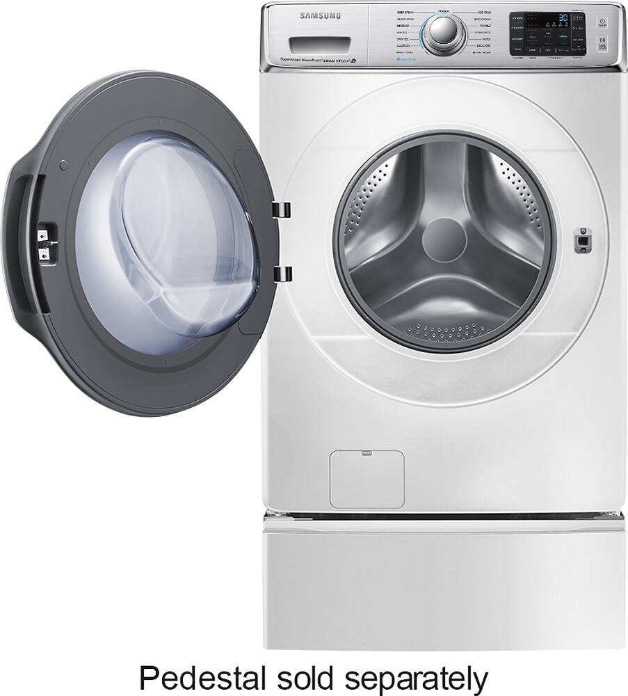 Samsung - 5.6 Cu. Ft. 15-Cycle High-Efficiency Steam Front-Loading Washer - White - AlternateView3 Zoom