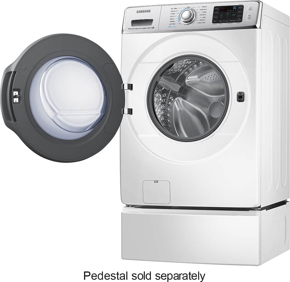 Samsung - 5.6 Cu. Ft. 15-Cycle High-Efficiency Steam Front-Loading Washer - White - AlternateView4 Zoom