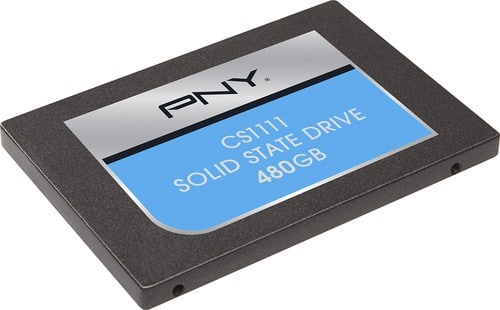 PNY - CS1100 480GB Internal SATA III Solid State Drive for Laptops - Black - Larger Front
