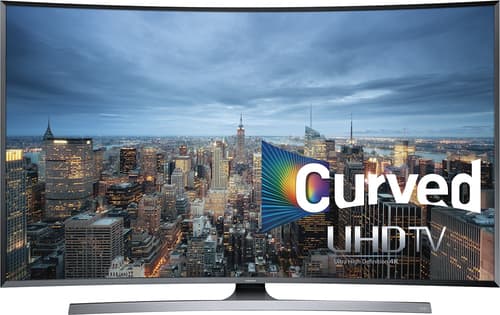 Samsung - 78" Class (78" Diag.) - LED - Curved - 2160p - Smart - 3D - 4K Ultra HDTV - Silver - Larger Front