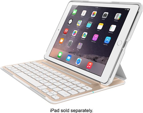Belkin - Ultimate Pro Keyboard Case for Apple® iPad® Air 2 - Gold/White - Angle