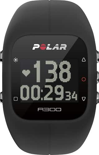Polar - A300 Activity Tracker + Heart Rate - Black - Larger Front