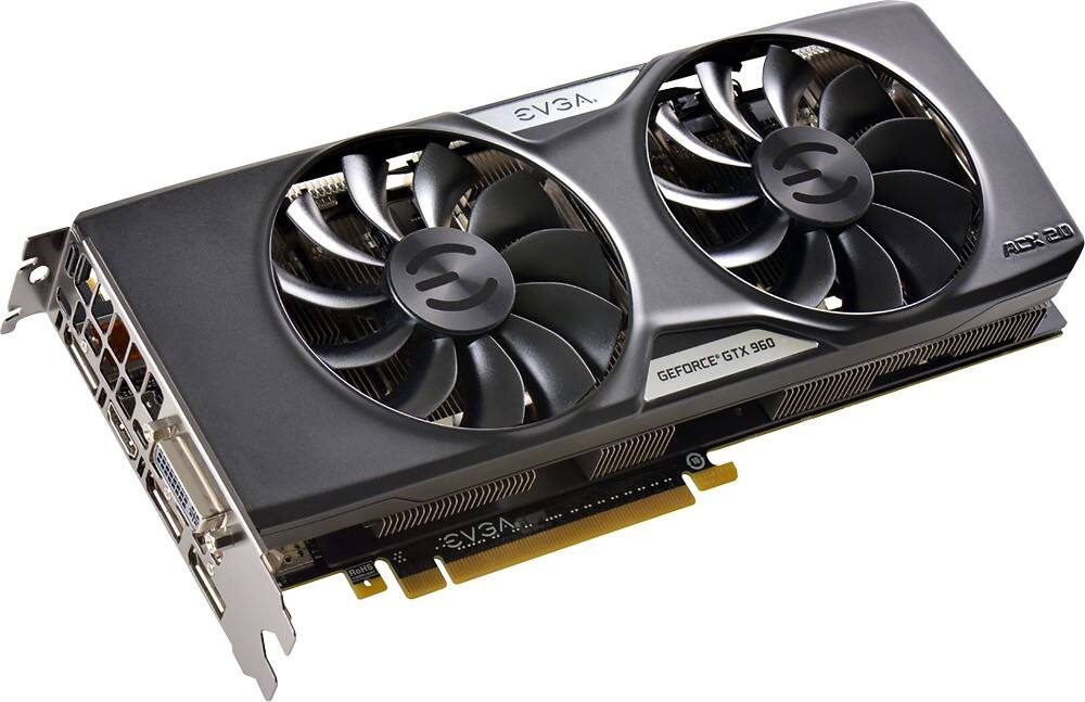 EVGA - GeForce GTX 960 2GB GDDR5 PCI Express 3.0 Graphics Card - Black - Angle Zoom