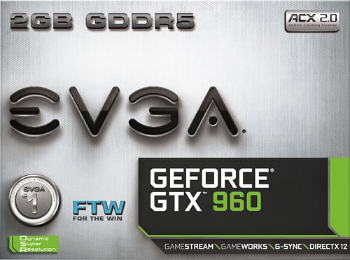 EVGA - GeForce GTX 960 2GB GDDR5 PCI Express 3.0 Graphics Card - Black - Larger Front