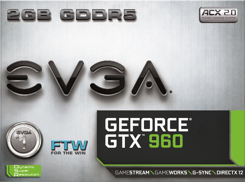 EVGA - GeForce GTX 960 2GB GDDR5 PCI Express 3.0 Graphics Card - Black - Front Zoom