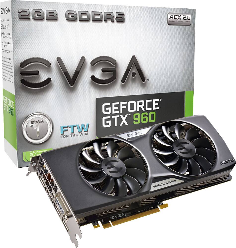 EVGA - GeForce GTX 960 2GB GDDR5 PCI Express 3.0 Graphics Card - Black - AlternateView5 Zoom