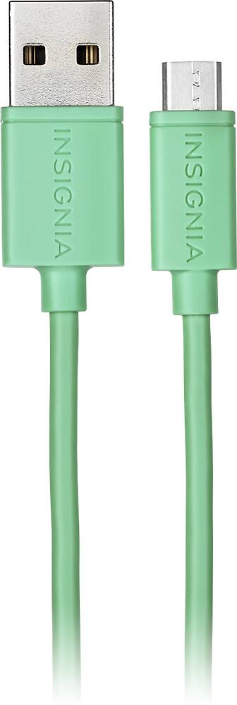 Insignia™ - 3' Micro USB-to-USB Type A Charge-and-Sync Cable - Sea Green - AlternateView12 Zoom
