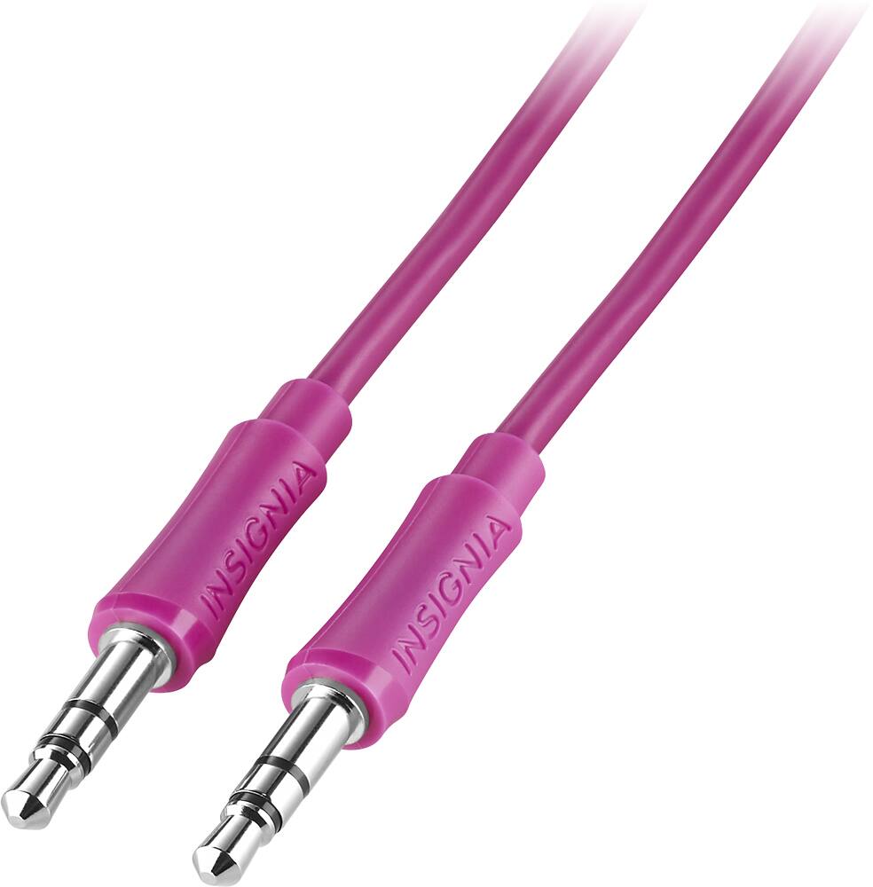 Insignia™ - 3' 3.5mm-to-3.5mm Stereo Audio Cable - Hot Pink - Front Zoom