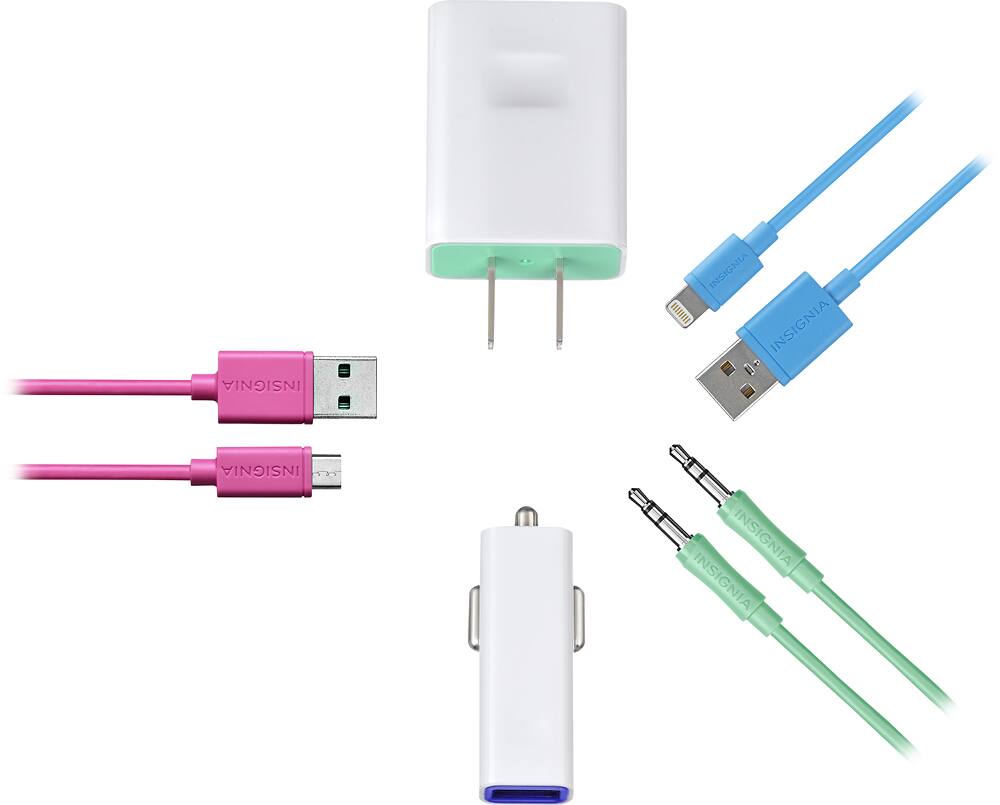 Insignia™ - 3' Micro USB-to-USB Type A Charge-and-Sync Cable - Hot Pink - AlternateView13 Zoom