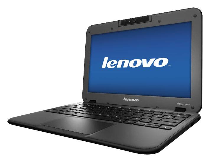 Lenovo - 11.6" Chromebook - Intel Celeron - 4GB Memory - 16GB Solid State Drive - Black - Larger Front