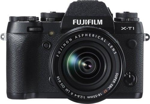 Fujifilm - X-T1 Mirrorless Camera with 18-55mm Lens - Black - Larger Front