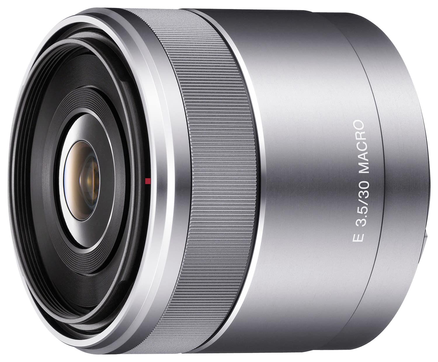 Sony - 30mm f/3.5 Macro Lens for Most Sony NEX Compact System Cameras - Silver - Larger Front