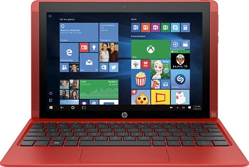 HP - Pavilion x2 - 10.1" - Intel Atom - 64GB - With Keyboard - Sunset Red - Larger Front
