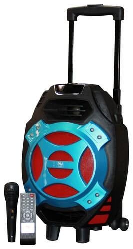 Nutek - Portable Bluetooth Trolley Speaker - Blue - Larger Front
