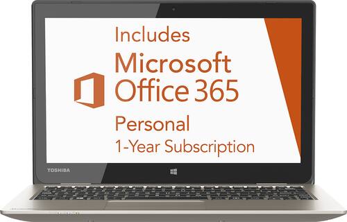 Toshiba - Satellite 11.6" Touch-Screen Laptop - Intel Celeron - 2GB Memory - 32GB eMMC Flash Memory - Satin Gold - Larger Front