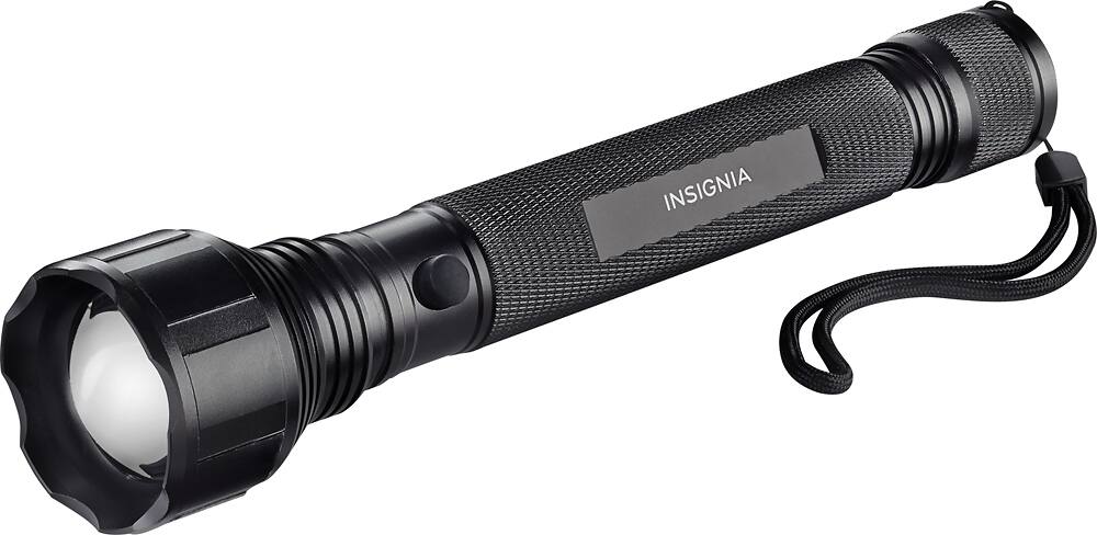 Insignia™ - LED Handheld Flashlight - Black - Front Zoom