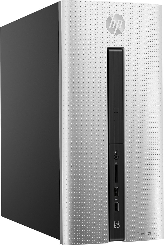 HP - Pavilion Desktop - AMD A8-Series - 8GB Memory - 1TB Hard Drive - Natural Silver - Angle Zoom