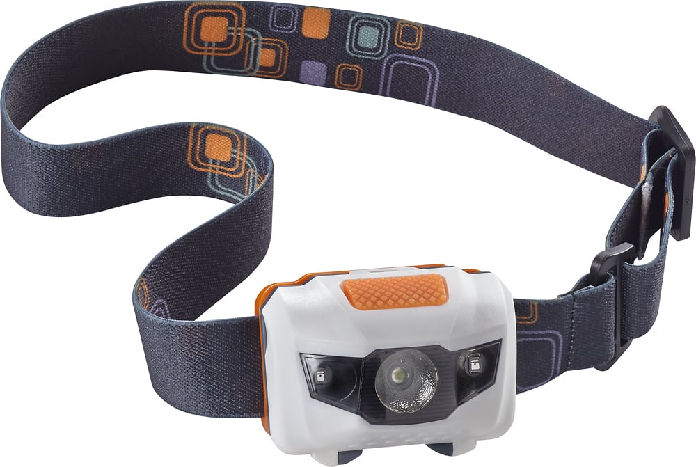 Insignia™ - LED Headlamp - White/Gray/Orange - Front Zoom