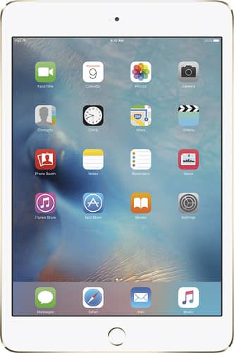 Apple - iPad mini 4 Wi-Fi + Cellular 128GB - Gold - Larger Front