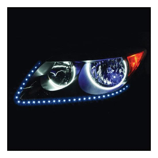 Heise - Sideview 6.9W LED Headlight Accent Lights (Pair) - Blue - Larger Front