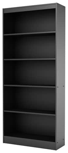 5 Shelf Bookcase Black Amazing Bookcases South S 5 Shelf Bookcase Black 7270768 Best