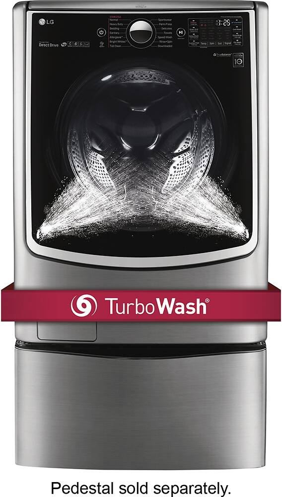 LG - 4.5 Cu. Ft. 14-Cycle High-Efficiency Front-Loading Washer with Steam and Wi-Fi Connectivity - Graphite Steel - AlternateView11 Zoom