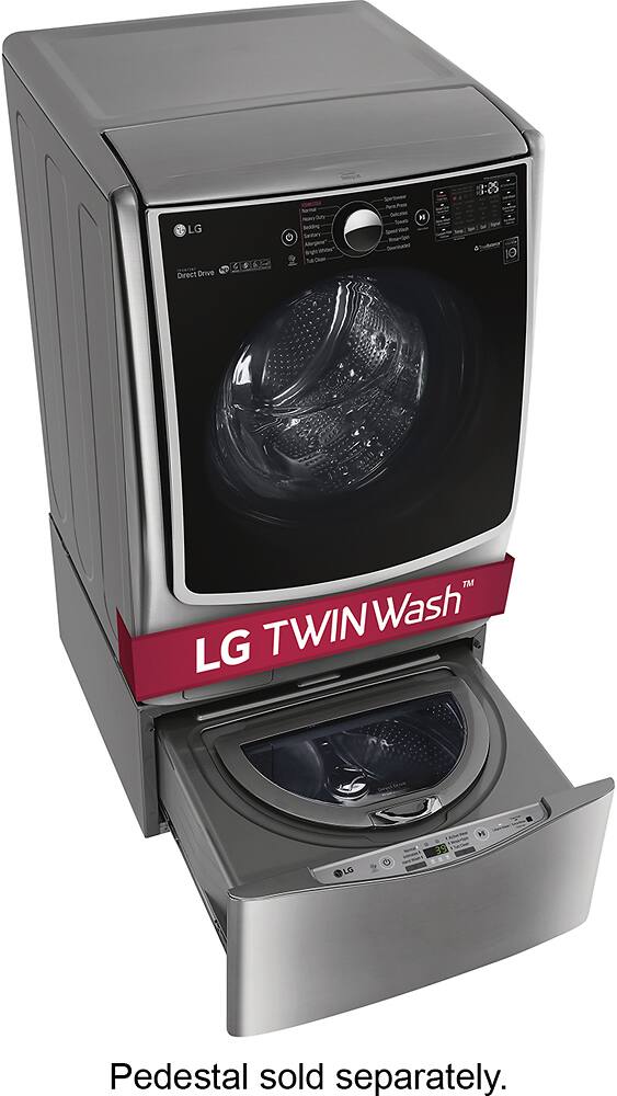 LG - 4.5 Cu. Ft. 14-Cycle High-Efficiency Front-Loading Washer with Steam and Wi-Fi Connectivity - Graphite Steel - AlternateView12 Zoom